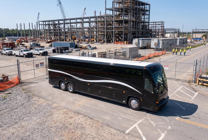 Construction Site Shuttle Bus Rentals in Quincy, MA
